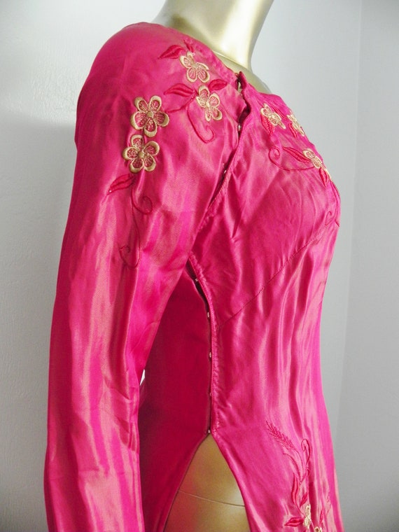 vintage iridescent pink tunic \ vintage handmade … - image 4