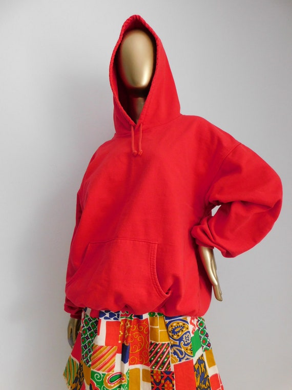 vintage big red sweatshirt \ cozy hoodie \ red sp… - image 10