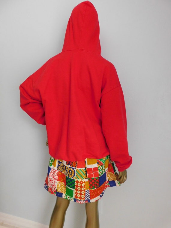 vintage big red sweatshirt \ cozy hoodie \ red sp… - image 9