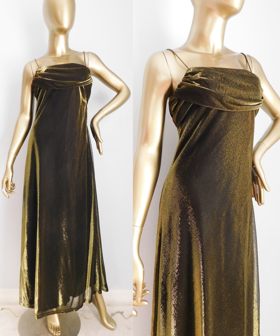 Vintage Copper Iridescent Gown Formal Gown Layered Etsy