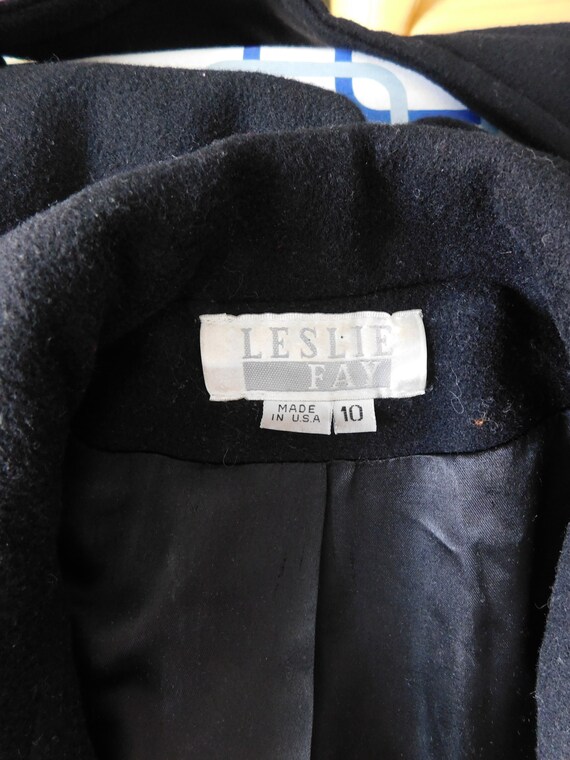 vintage black heavy overcoat \ long wool coat \ d… - image 5