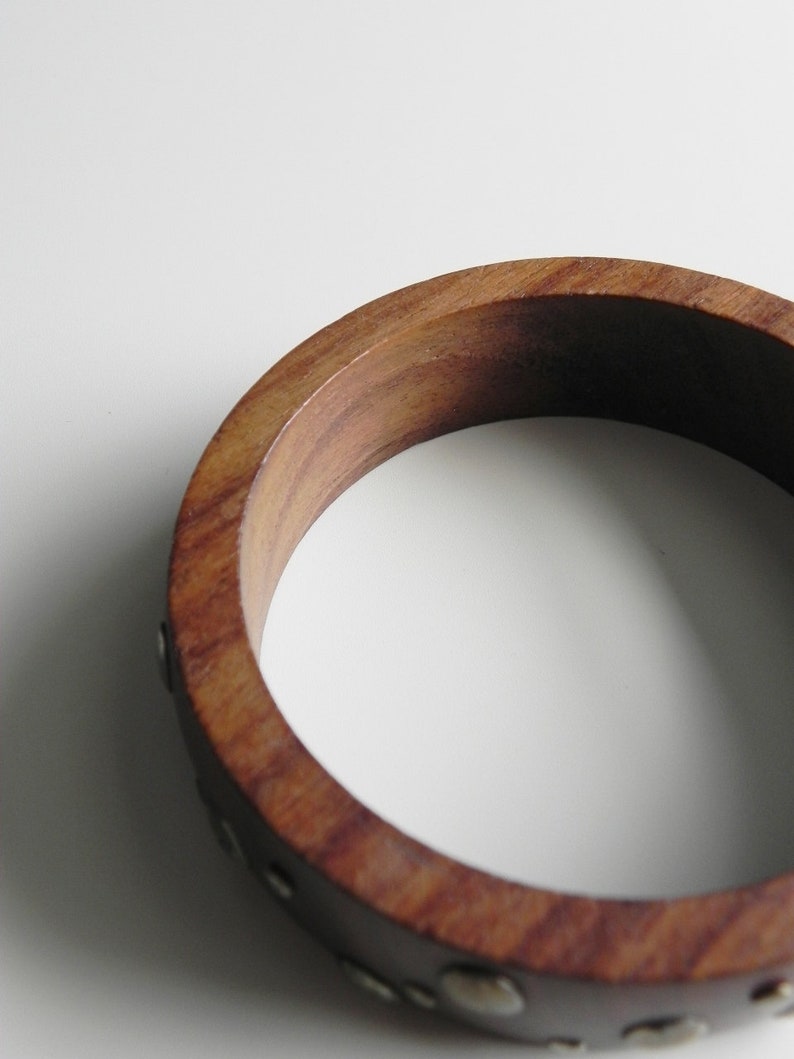 stud muffin ~ wooden gold embellished bangle