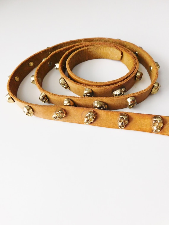 vintage handmade skull belt Gem
