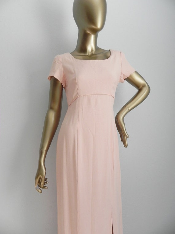 vintage pink sheath dress \ bows and train \ pret… - image 4