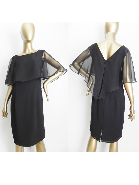 black evening shift dress