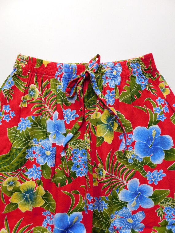 vintage red tropical floral skirt \ handkerchief … - image 7