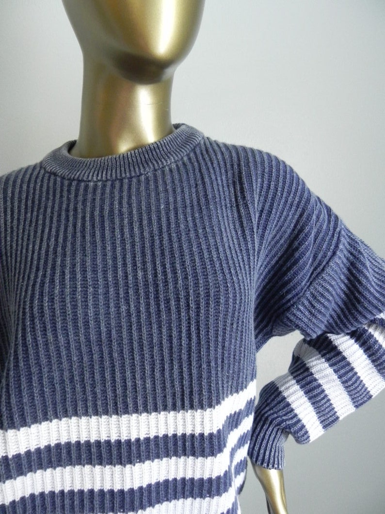 baggy lady ~ blue /& white striped sweater