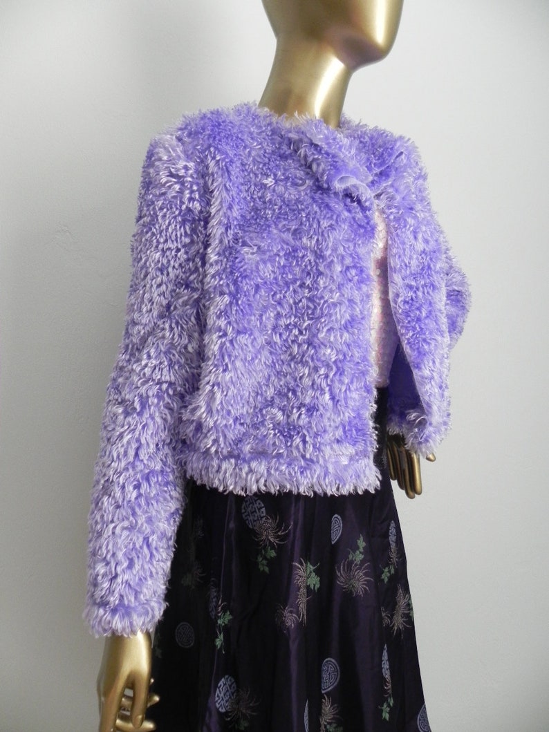 violet thoughts ~ purple plush open front sweater