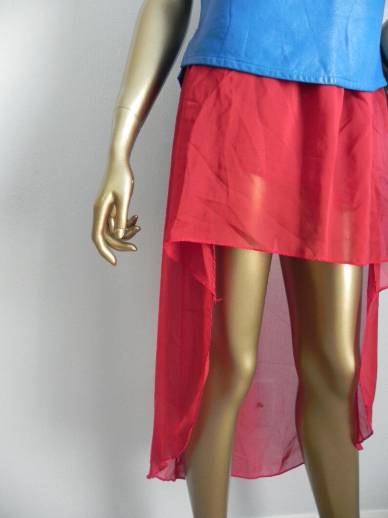 hi fi ~ sheer red fishtail skirt