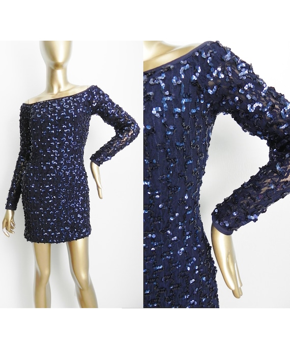Midnight blue party shop dress