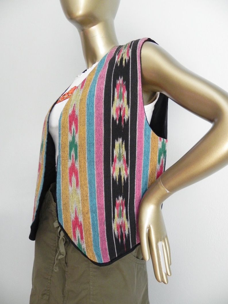 textile message ~ colorful ikat weave vest
