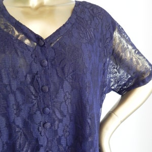 vintage blue lace layered babydoll dress mini dress loose blue frock image 3