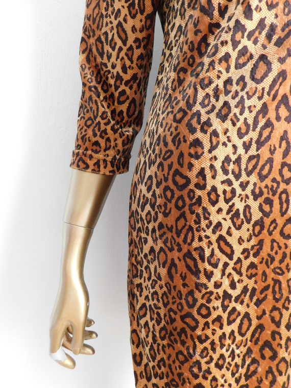 vintage cheetah print mini dress \ soft pullover … - image 5