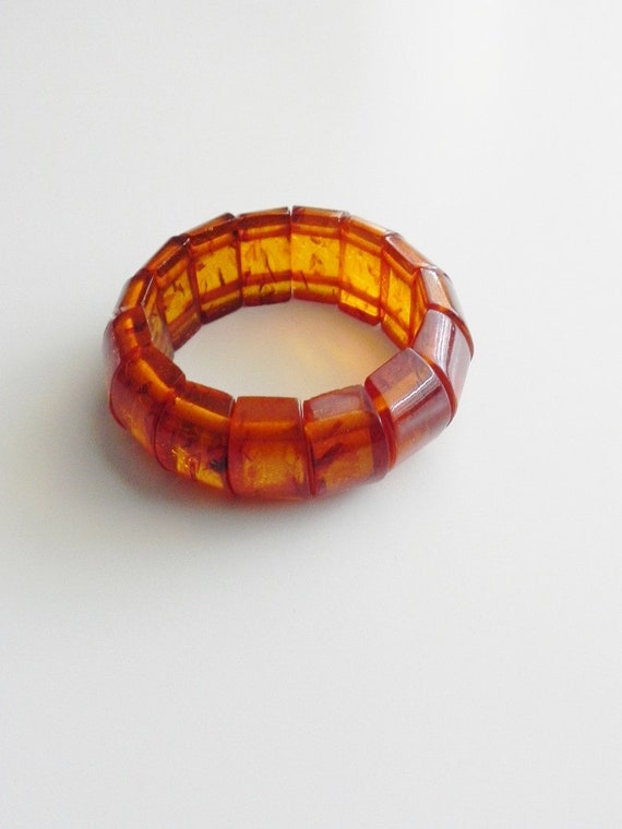 vintage orange plastique expandable bangle \ mod … - image 9