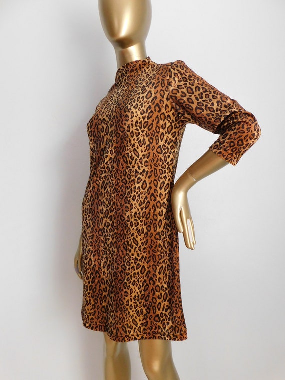 vintage cheetah print mini dress \ soft pullover … - image 7