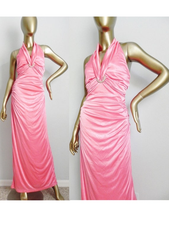 pink halter gown