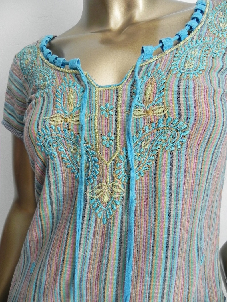 striped down ~ cotton top or sleep tunic