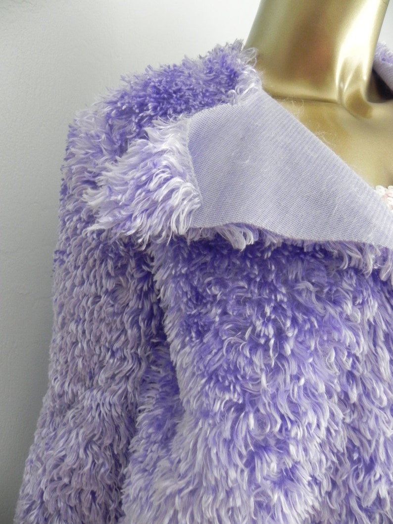 violet thoughts ~ purple plush open front sweater