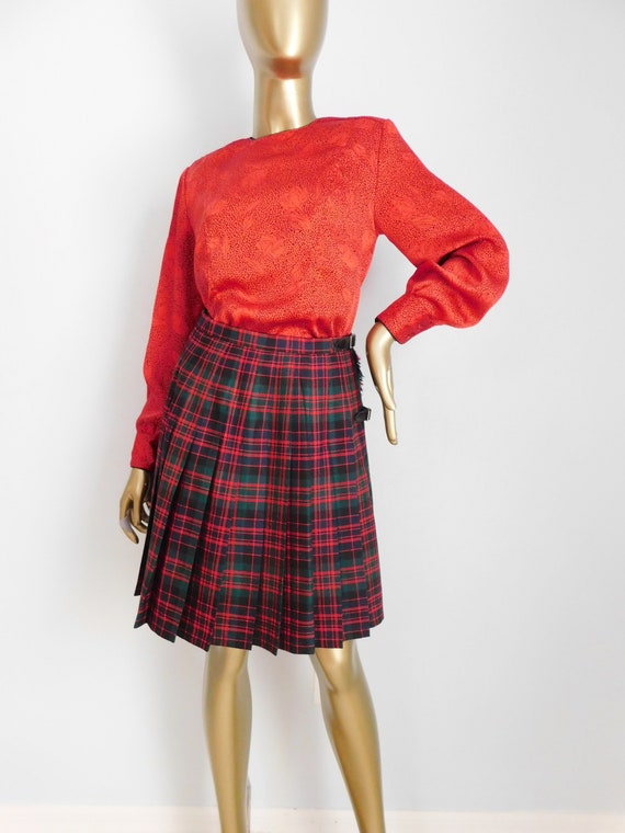 vintage plaid skirt \ Scottish wool skirt \ wrap s