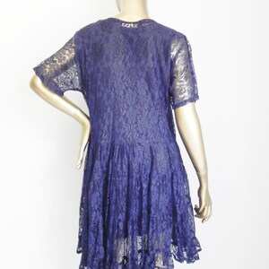 vintage blue lace layered babydoll dress mini dress loose blue frock image 6