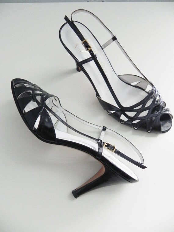 Vintage Patent Leather Slingback Pumps 