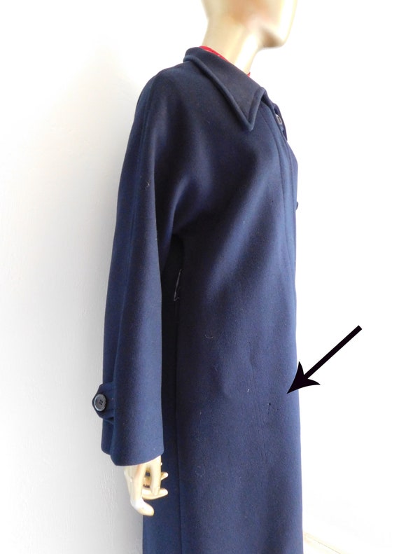 vintage navy blue wool overcoat \ man's winter ov… - image 4