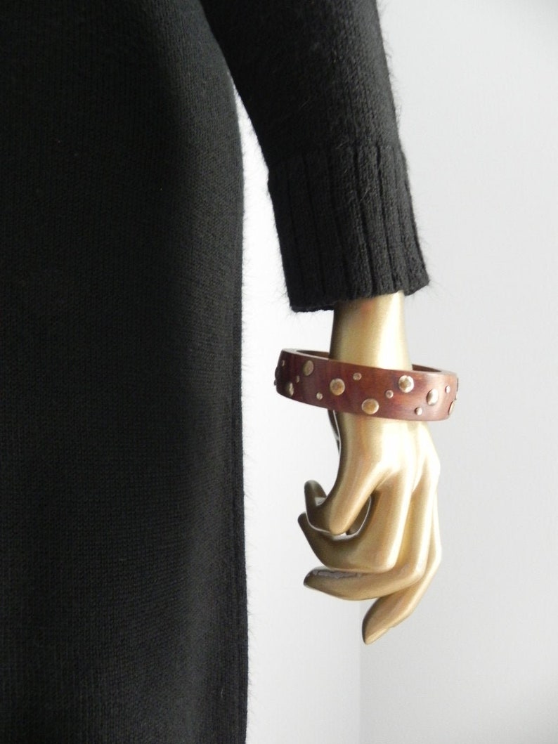 stud muffin ~ wooden gold embellished bangle