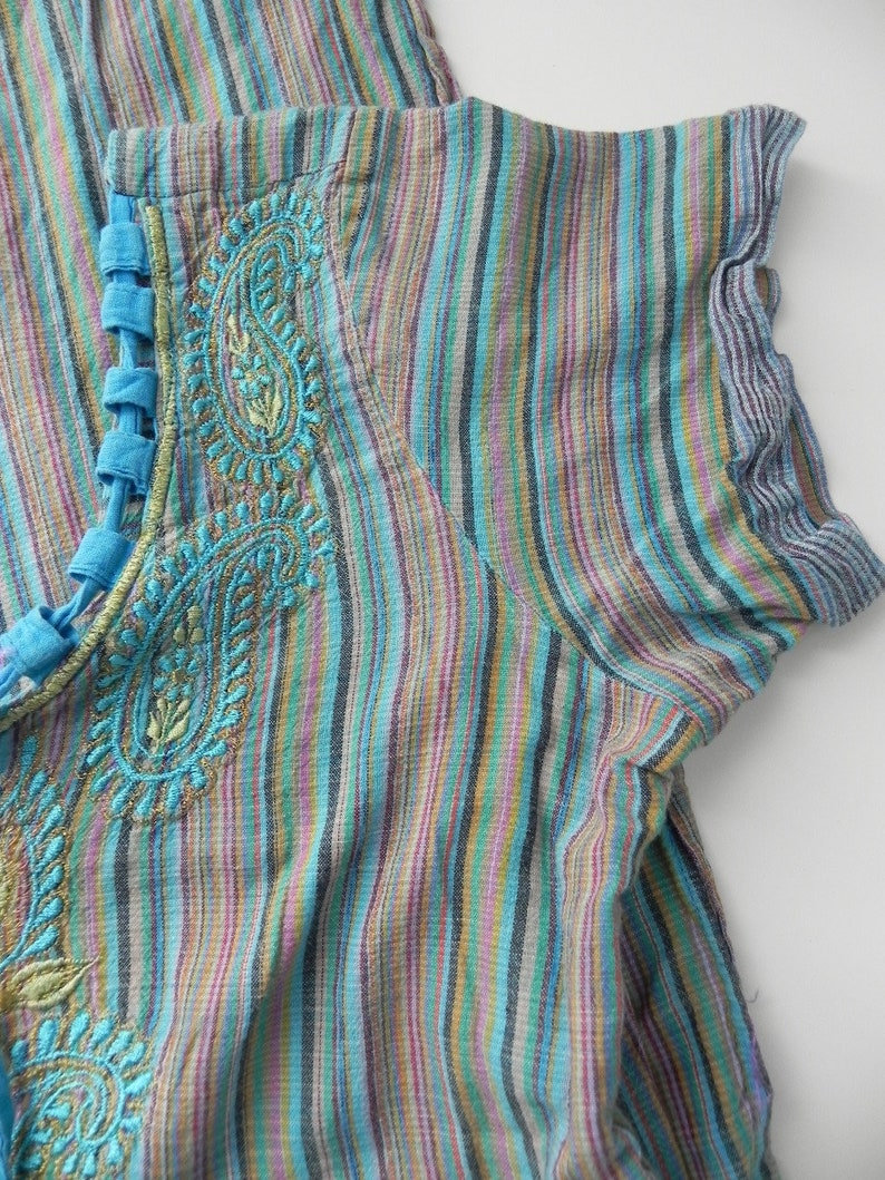 striped down ~ cotton top or sleep tunic