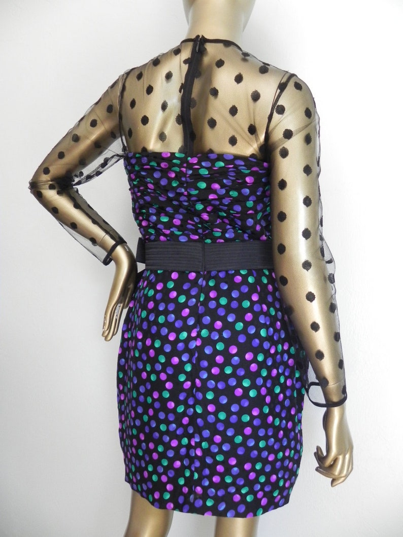 dot appropriate ~ silk polka dot netted party dress