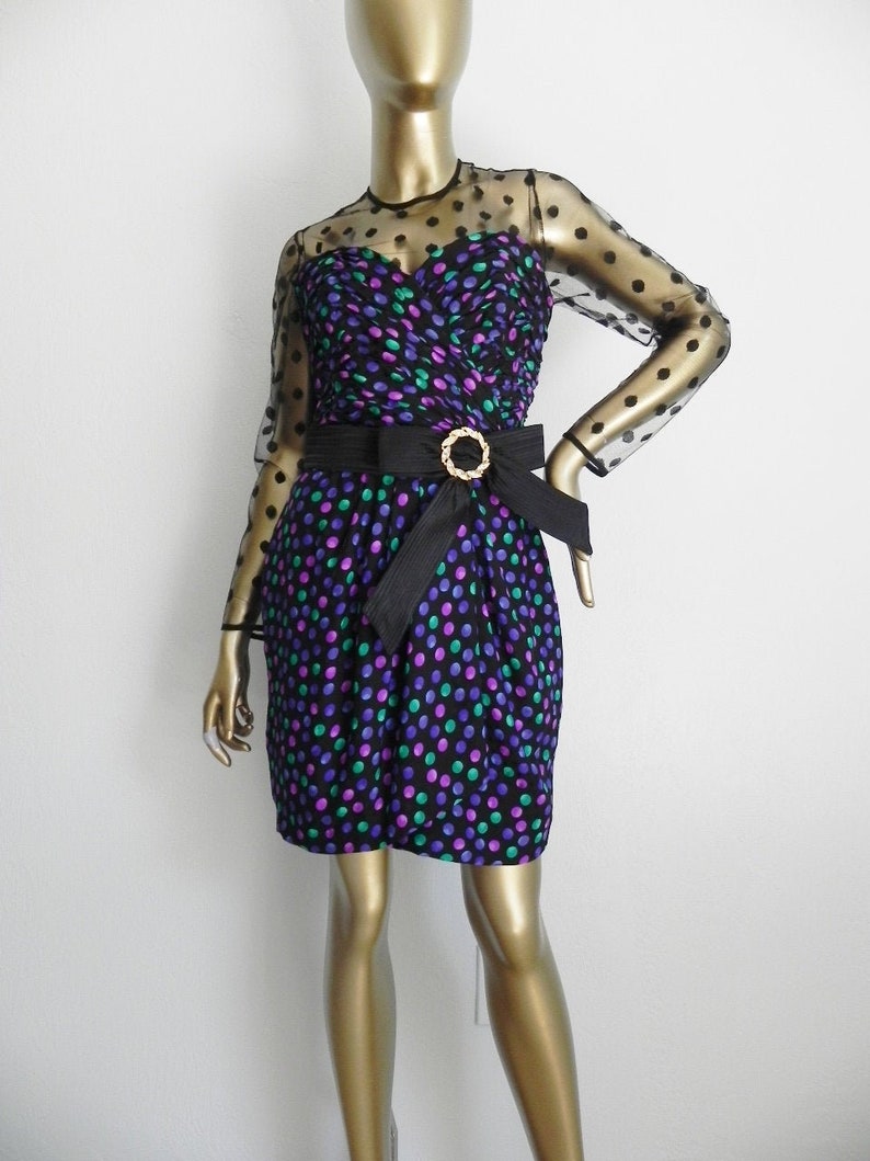 dot appropriate ~ silk polka dot netted party dress