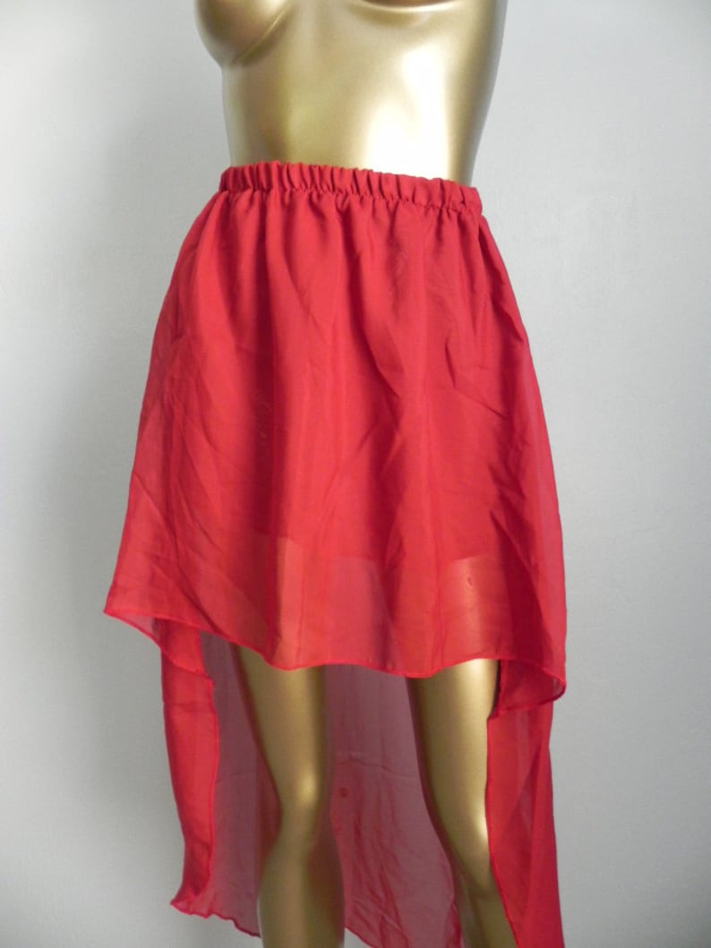 hi fi ~ sheer red fishtail skirt