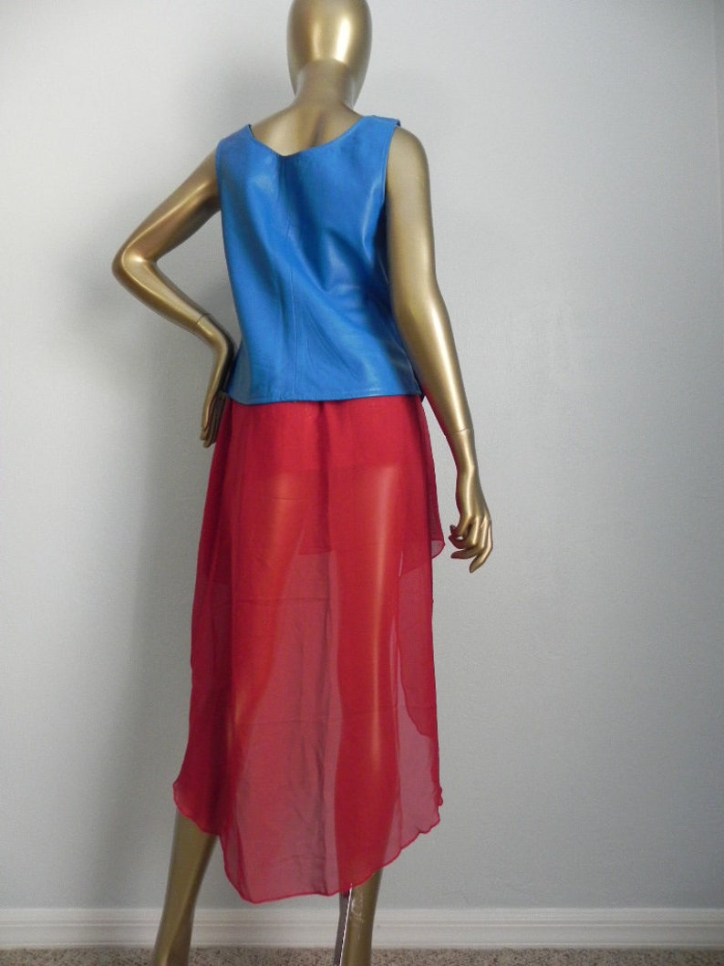 hi fi ~ sheer red fishtail skirt