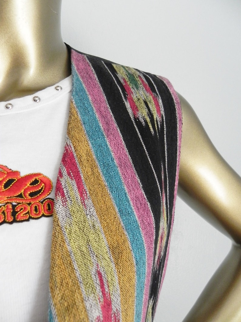 textile message ~ colorful ikat weave vest