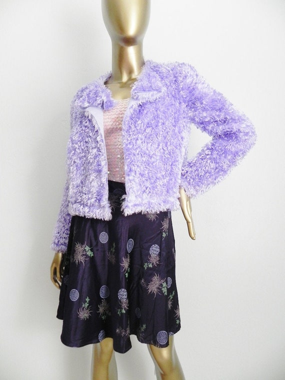 violet thoughts ~ purple plush open front sweater