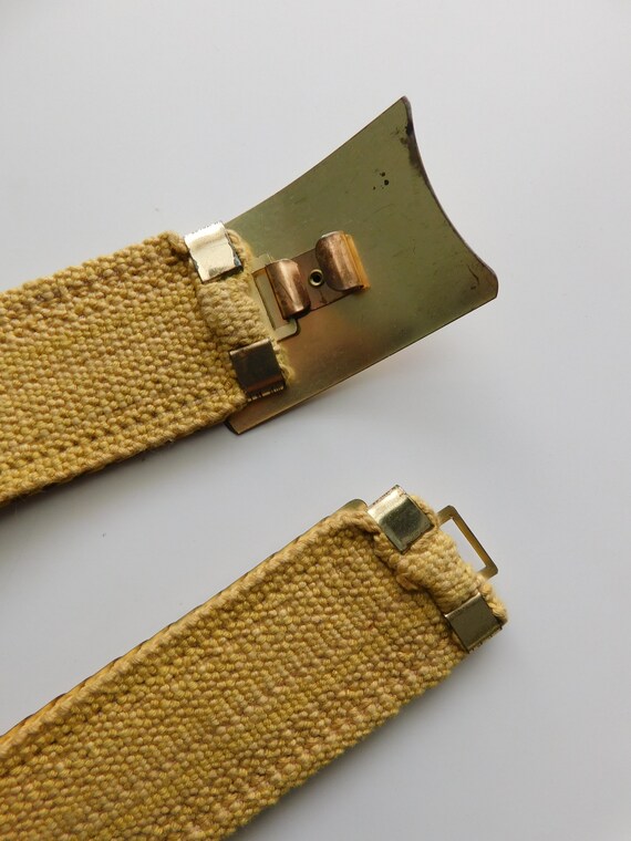 vintage gold metal scales belt \ metal stretch be… - image 7