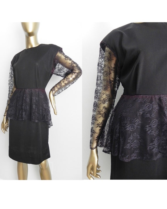 black peplum dress with sleeves