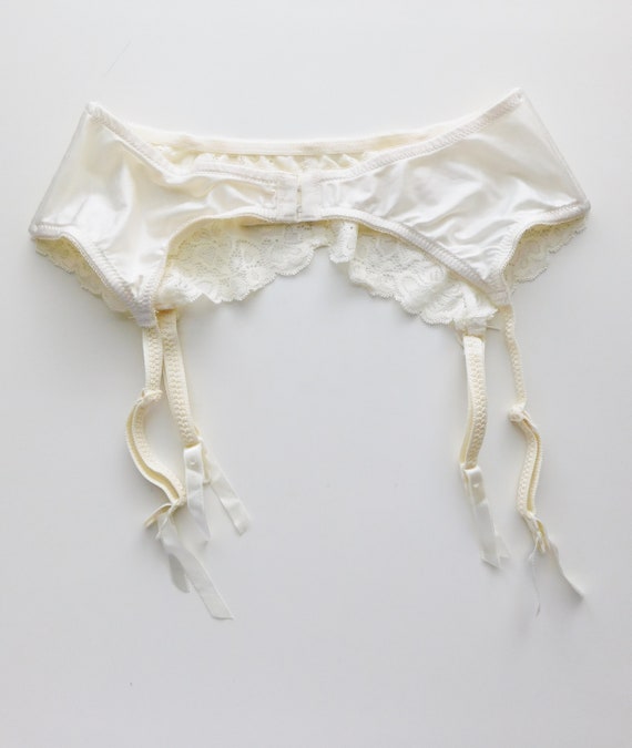 Vintage lingerie suspenders \ garters \ cream lac… - image 7