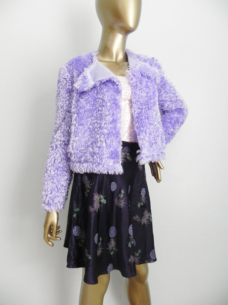 violet thoughts ~ purple plush open front sweater