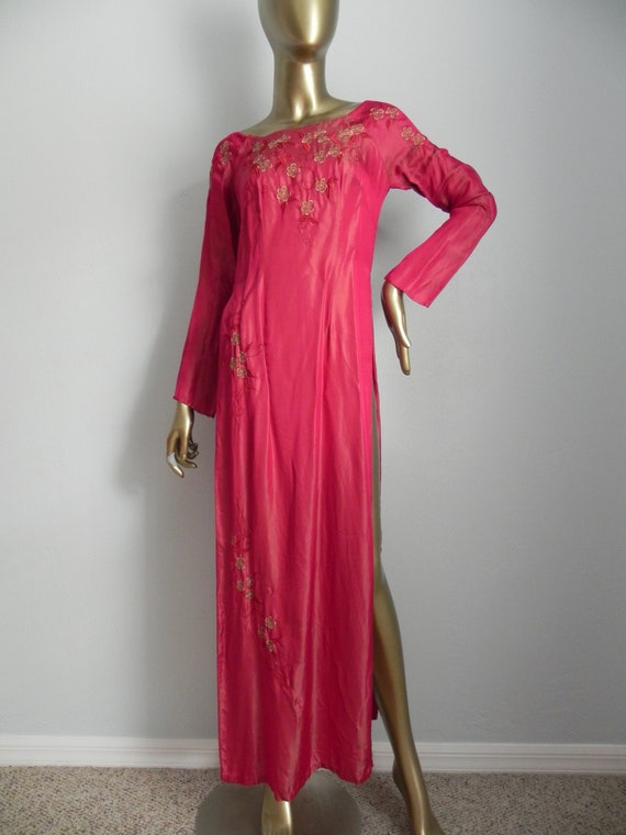 vintage iridescent pink tunic \ vintage handmade … - image 9