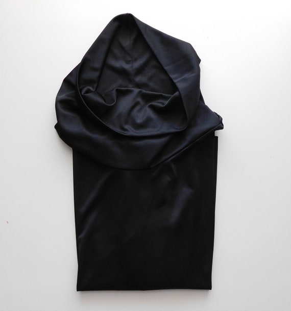 vintage black pullover \ black polyester blouse \… - image 1
