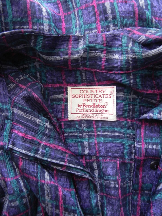 vintage purple striped blouse \ pussy bow 'secret… - image 5