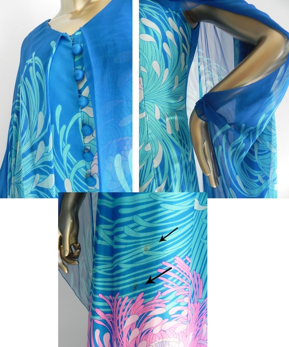 vintage Hanae Mori silk sheath dress \ chiffon ca… - image 9