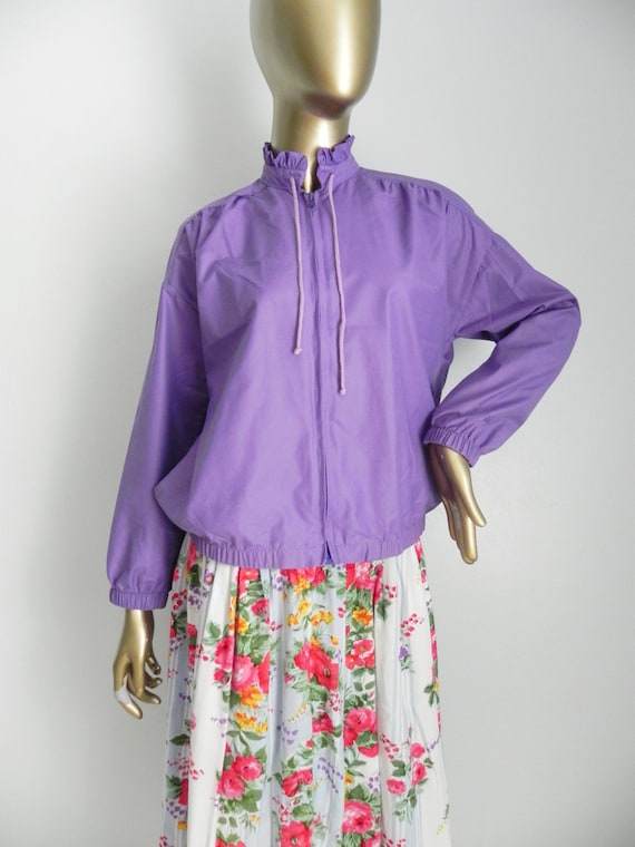 Vintage Violet Jacket Lightweight Outerwear Light Purple Zip up Jacket -   Canada