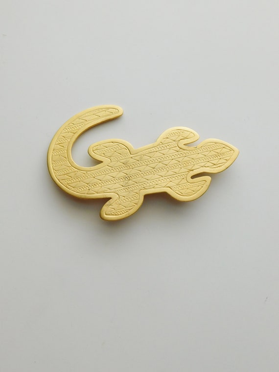 vintage lizard pin \ *As Is Imperfect* \ golden JJ