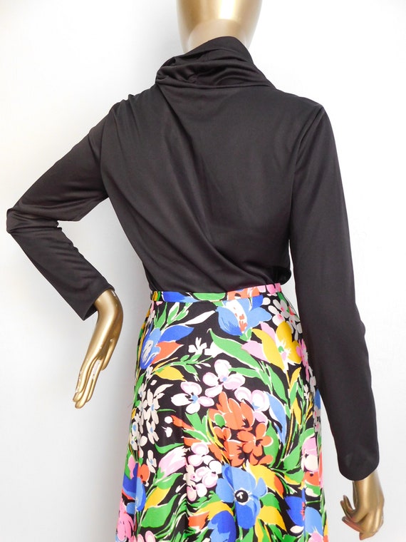 vintage black pullover \ black polyester blouse \… - image 4