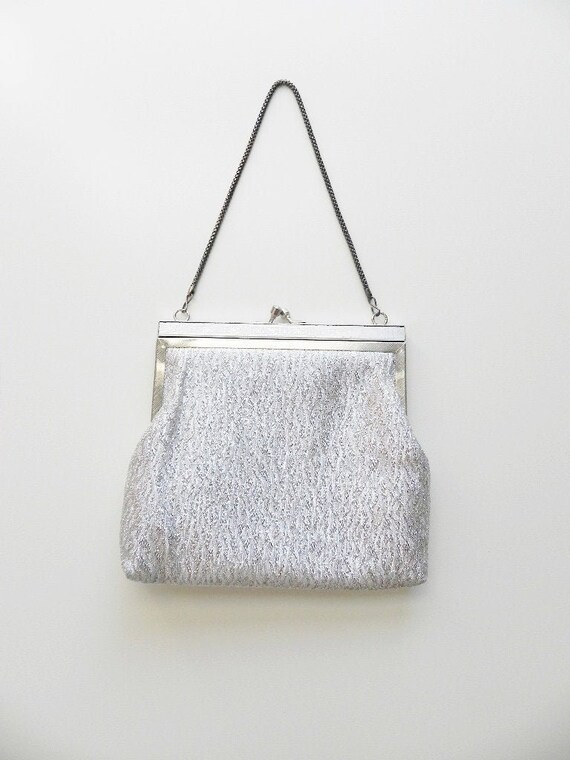 silver evening purse
