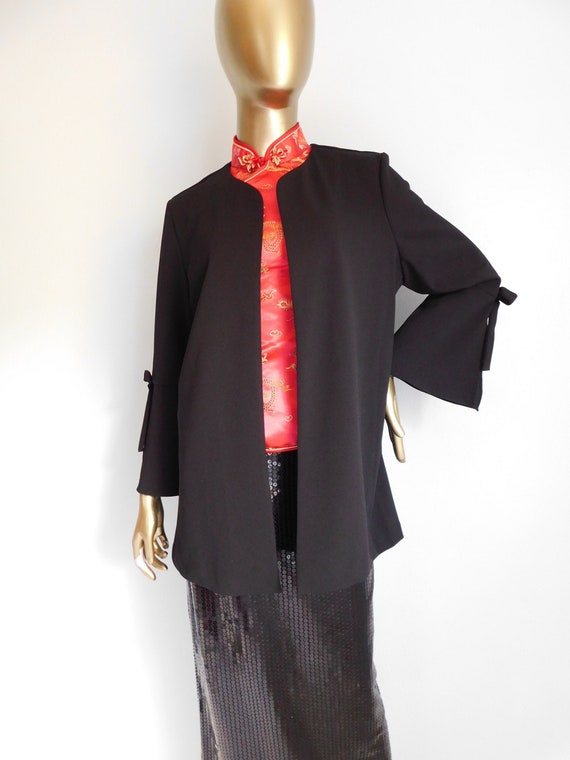 vintage evening jacket \ black blazer \ unique min