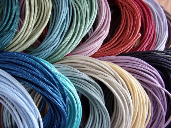 1.4mm GLOSSY BRAIDED NYLON Cord Ivory White Mauve Pink Brown Blue Black  Grey Yellow Green Gold Purple Red High Quality Tight Braid -  Canada