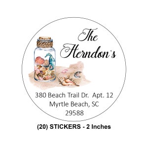 Seashells Personalized Address Labels: (20) 2&quot;