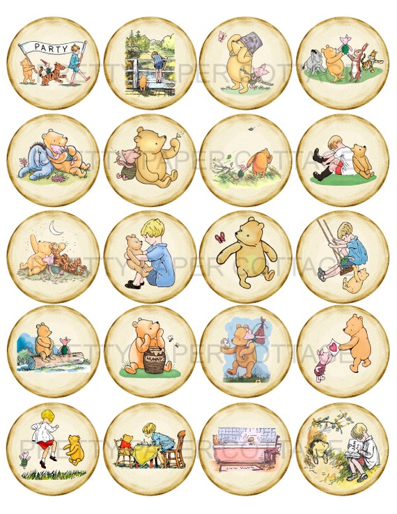 Classic Winnie the Pooh and Friends Vintage Style Stickers Etsy Ireland